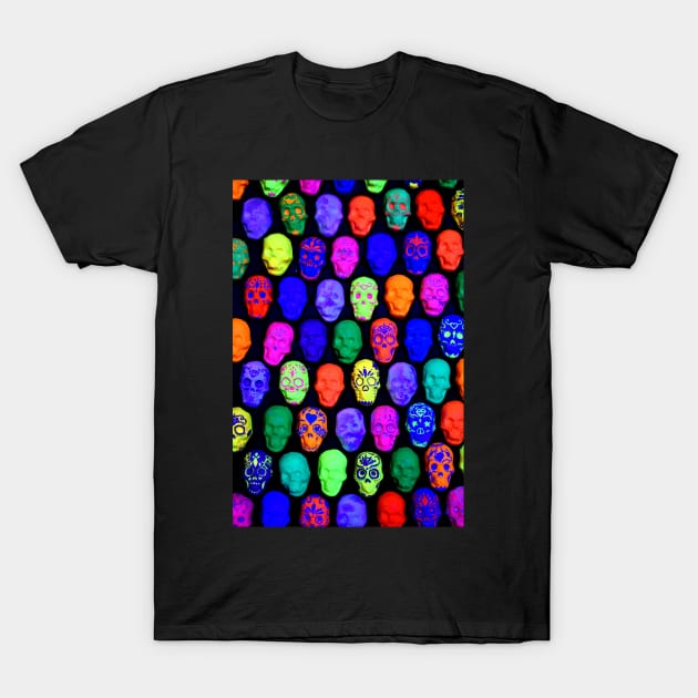 Blacklight Sugar Skulls T-Shirt by SoggyCheeseFry